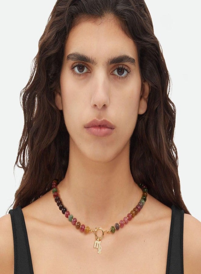 tanguan Beaded Necklaces for Women,Colorful Beaded Gemstone Choker 18K Gold Zodiac Pendant Necklace Natural Stone Surfer Beach Handmade Jewelry Gift (Gemini) - Image 2